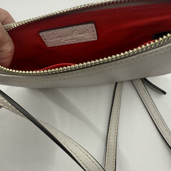 DOONEY & BOURKE Small Pebble Grain Leather Crossbody~Cloudy Gray, EUC - Picture 5 of 8